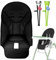 Qikam Baby Hochstuhl Sitzbezug für Peg-Perego, Siesta Zero3, Baoneo, Kosmic Jané | Baby Hochstuhl Bezug | Baby Esszimmerstuhl Sitzkissen | PU-Leder Hochstuhl Sitzauflage mit 2 Paar Essstäbchen