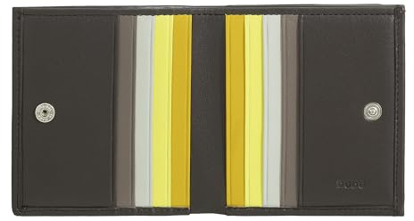 DUDU Portafoglio RFID di pelle multicolore porta carte e monete Coffee brown