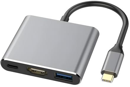 Adaptador USB C HDMI 3 en 1 Digital AV Multiport Adapt con 4K HDMI USB 3.0 Type-C PD Puertos, para iPhone 16/15 Samsung Huawei MacBook Pro/Air iPad Pro/Air, etc