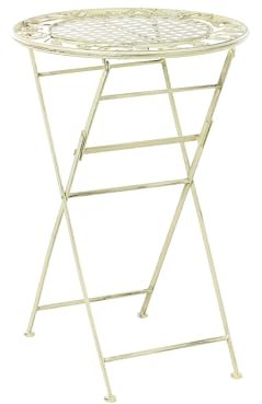 Beliani Garten Bartisch Metall grün rund ⌀60 cm Antik-Optik klappbar romantisch Bivio