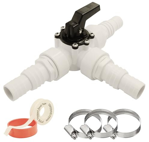 HAF® Bypass Set 8-teilig | Ventil für den Anschluss von Pool Wärmepumpe Poolheizung Solaranlage | Adapter für optimale Regulierung des Wasserdurchfluss | Anschlussset mit 32mm 38mm Schlauchanschluss