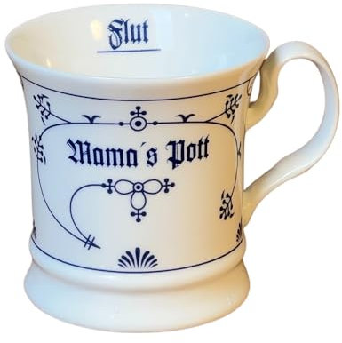 Buddel-Bini Mama's Pott hoch Indisch Blau Kaffeebecher Ebbe und Flut