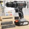 VIWKO Cordless Drill Set, 20V Electric Drill with Battery 2000mAh, Electric Screwdriver with 25+1 Max 370 in-lb Torque, 2 Speed, LED Light, 86 Pcs Accessories, Power Tools for Home & DIY