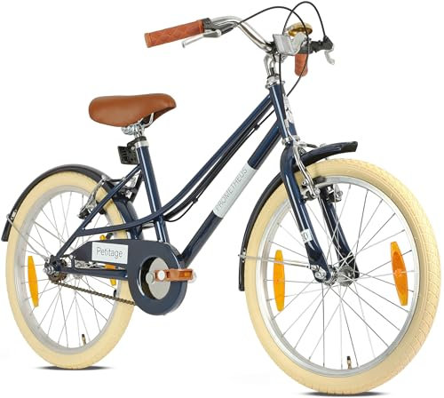 PROMETHEUS BICYCLES Retro Kinderfahrrad 20 Zoll Jungen Mädchen | 20 Zoll Fahrrad Junge ab 6 Jahre | Fahrrad Kinder ab 7 Jahre PETITAGE in Blau