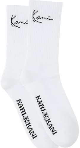 Karl Kani 2P Signature Crew Socken Unisex Baumwollmischung 2er Set (DE/NL/SE/PL, Numerisch, 43, 46, Regular, Regular, Weiß)