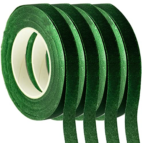 4 Pezzi Nastro Fiorista Verde Nastro, Adesivo Nastro Fioristi,Nastro Multifunzione Confezione,Nastro Rapide e Durature,Confezionamento Fiori Produzione Nastro,per Bouquet