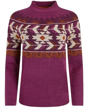 Weird Fish Arelia Ikat Knitted Jumper Purple Wine Size 16. (Jumper/Sweater/Fleece)