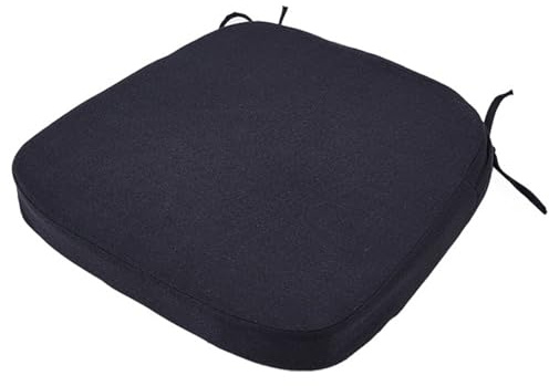 Schwarz,Stuhlkissen 45 X 43 cm, Memory Foam, Küchenstuhlkissen Mit Bändern, rutschfeste Stuhlauflagen Für Esszimmerstühle, 2Er-Set, 4Er-Set, 6Er-Set, Sitzkissenbezüge Waschbar