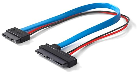 AYMBH Adaptateur SATA 22 broches femelle vers femelle 13 broches pour disque dur 2,5 et lecteurs optiques Serial ATA Slim, adaptateur de données d'alimentation, connecteur SATA fin plaqué or