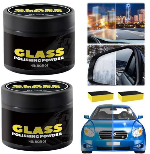 2Stück Glaspolitur Auto, Glas Politur Auto, Glaspolitur Gegen Kratzer Im Glas, Politur Auto Kratzer Entfernen, Autoglas Politurs, Glasscheibenentferner für Windschutzscheibe Heck oder