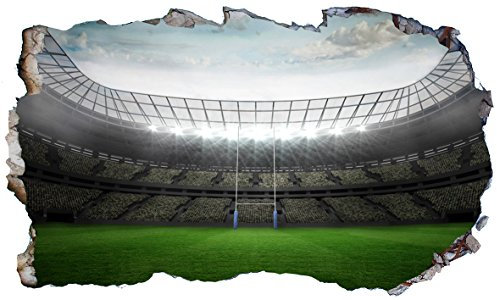 Chicbanners Rugby Football Stadium 3D V103 Magic Window Wall Sticker Self Adhesive Poster Wall Art size 1000mm wide x 600mm deep (large)