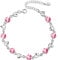 Armband Herz Armband Silber 925 Armband Damen Zirkonia Armband Silber Armband Kristall Rose Verstellbar Armband Schmuck Damen Geschenk für Weihnachten Valentinstag für Sie Damen Frauen