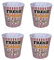 Invero Set of 4 Family Size Classic Retro Vintage Plastic Popcorn Bucket 2.8L - Ideal for Movie Nights for Kids or Adults