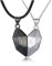 Jovivi Personalised 2pcs Matching Heart Pendant for Couples Magnetic Love Heart Neklace for him and her Valentines Gifts BBF