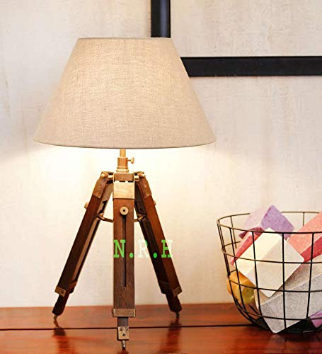 Nautical Replica Hub Wooden Tripod Table Lamp (Without Shade) for Home and Office Decor