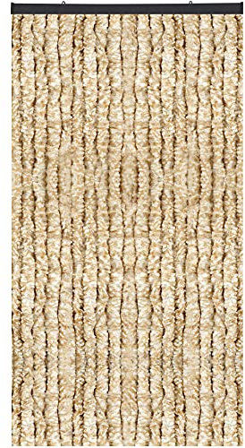 Flauschvorhang in Sondergröße - Türvorhang Breite: 100cm - Länge: 250cm, Beige Meliert