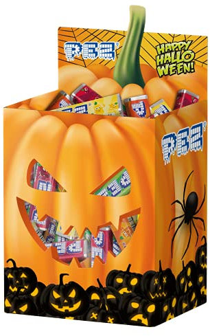 PEZ Boîte au Design Halloween de 50 Recharges de Bonbons Fruits 5 Parfums 0.42 kg