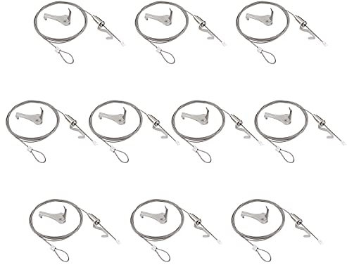 UFURMATE Kit per appendere quadri con ganci, 10 pezzi, kit di ganci regolabili in acciaio inox, kit professionale per esposizione di immagini da parete, mostre, gallerie d'arte (1 m, gancio a S)