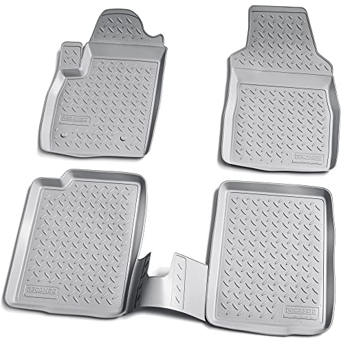 Recambo 3D Gummi Fußmatten kompatibel für FIAT Panda | Typ 169 | BJ 2003-2012 | Auto Gummimatten | Passgenau | mit Rand | grau