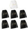 JGA Set Turnbeutel Rucksack BRAUT & TEAM BRAUT Stofftaschen für Junggesellenabschied Bride & Bride Crew Farben schwarz, weiß & gold Inhalt: 6x Beutel Team Braut & 1x Beutel Braut