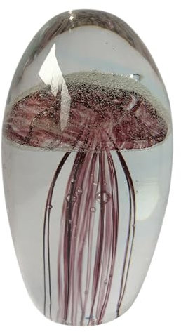 Generisch Deko Figur Glas Qualle Briefbeschwerer Traum Handarbeit Glaskugel -10 braun