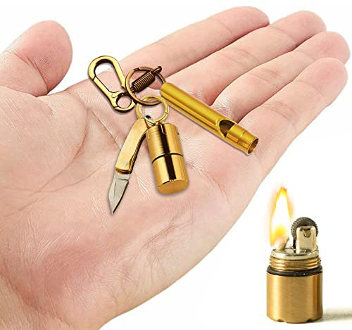 TUXUNQING Überlebenswerkzeug Set, Mini-Messer, Mini-Öllampe, Camping- und Outdoor-Werkzeug, Camping- und Outdoor-Ausrüstung für den Einsatz im Freien