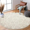 Carvapet Teppich Rund 120cm Weich und Flauschig Teppich Gegend Kreis rutschfest Waschbar Böhmisches Mandala Bodenteppich Wohnzimmer Schlafzimmer(Grau)