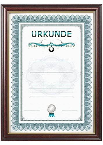 IDEAL TREND Dokument Bilderrahmen mit Klarglas Urkunde Foto Rahmen PS-1 Portraitrahmen Frame: Farbe: Nussbaum | Format: 21x29,7 DIN A4