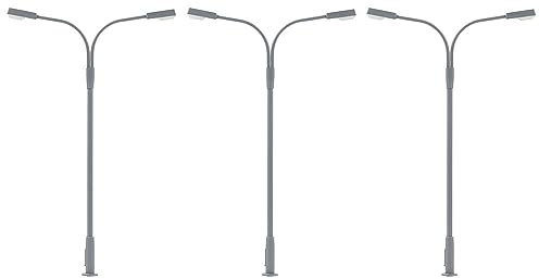 FALLER 180120 - LED-Kofferleuchte, zweiarmig, kaltweiß, 3 Stück - Spurweite H0