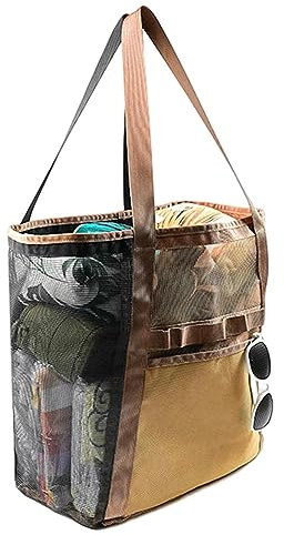 Facynde Mesh-Strandtasche - wasserdichte sanddichte Abfluss-Strandtasche, Pooltaschen - 24l PVC-Netzstoff-Strandtasche, große Netz-Strandtasche, Strandtasche, Strandtuch-Tasche
