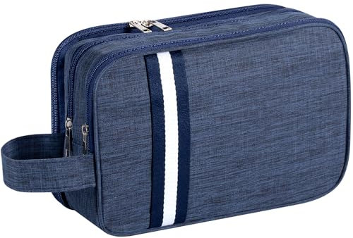 Trousse de Toilette Hommes et Femmes Sac de Toilette Accessoires de Voyage Trousse Maquillage Sac Cosmétique Organisateurs (Bleu Marine)