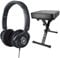 Yamaha HPH-150B Kopfhörer, schwarz – Offener On-Ear-Kopfhörer für exzellenten Sound & neutralen Klang & RockJam Premium Adjustable Padded Keyboard Bench or Digital Piano Stool, Regulär