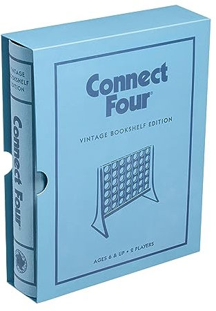 WS Game Company Connect Four Vintage Bookshelf Edition - Jeu de société - Stratégie - 2 joueurs - À partir de 6 ans