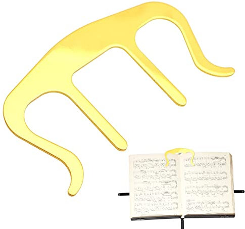 Houssem Musikbuchhalter | Musikbuchklammer und Seitenhalter aus Metall | Tragbare Seitenmarker-Clips, Notenhalter für Klavier, Keyboard, Ständer und Bücher