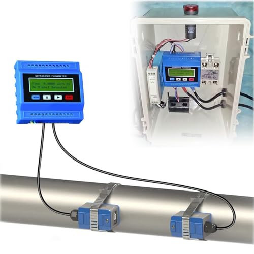XDLYWUZIQ Ultraschall-Wasserdurchflussmesser, Tuf-2000m-Wandler, Digitaler Flüssigkeitsdurchflussmesser Für Metall- Oder PVC-Kunststoffrohre,Host+TL-1