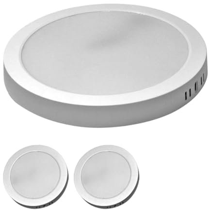 ZONE LED SET - 24W LED-Panel Aufputzmontage, Deckenlampe, Kunststoff, Deckenleuchte, IP20, Rund, Ø 28,9 cm, Warmweiß, 3000K, 2-er Pack