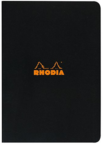 Rhodia 119169Cpack - Packung 10 Notizheft - Kladde geheftet, DIN A4 (21x29,7 cm), liniert, 48 Blatt, 80g, Schwarz, 1 Pack