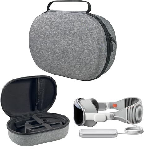 NUHFUFA Tragbare Aufbewahrungstasche für Vision Pro Zubehör, wasserdichter Schutzkoffer, harte Tragetasche für Vision Pro Headset, große Kapazität
