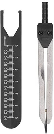 EKG-Messschieber, Edelstahl 0-2,4 Zoll Lineal, Entwurfsteiler, Messwerkzeug und Kombinationsset EKG-Elektrokardiogramm für Krankenpfleger oder Arzt (BLACK)