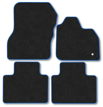 Renault Zoe (2021-2024) [Electric] Carpet Car Mats | Blue Edge Trim Tailored Fit Floor Mats Full Coverage Protection Accessories Easy Clean Anti Slip Made in the UK