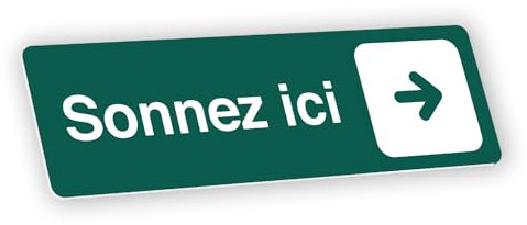 DELTA-SIGNALETIC.COM Selbstklebendes graviertes Namensschild Ring hier Pfeil rechts dunkelgrün Format 12x3,7 cm
