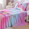 VIVILINEN Bettwäsche-Set für Doppelbett, 3-teilig, Regenbogen-Einhorn, Kinder-Bettwäsche-Set für Kleinkinder, Doppelbett-Bettwäsche-Set beinhaltet Bettlaken, Spannbettlaken mit tiefen Taschen und