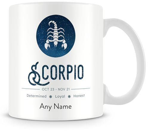 MUGGZ Horoscope Zodiac Star Sign Mug - Personalised - Scorpio (October 23 - November 21)