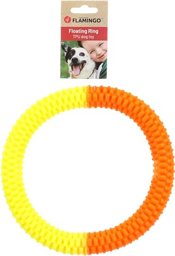 Flamingo Spielzeug für Hunde Lipa Ring Gelb & Orange - 22x22x3cm - Schwimmfähig