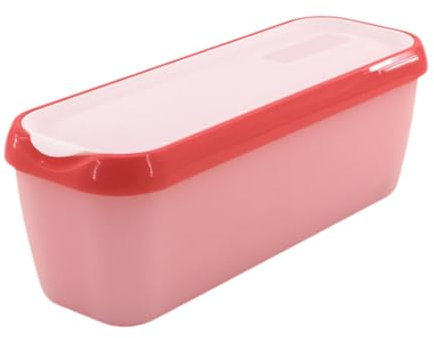 MagiDeal Récipient de Stockage de crème glacée avec Base antidérapante, boîte de Rangement rectangulaire Facile à Nettoyer, bac à crème glacée pour Sorbet, Rose Rouge