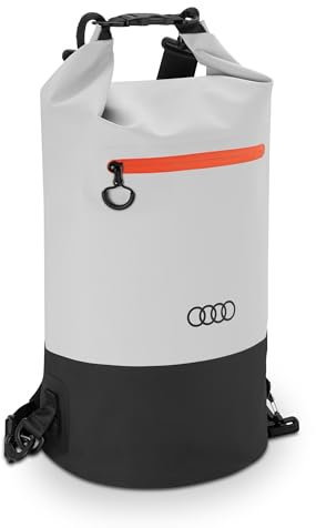 Audi 3152400700 Packsack Dry Bag Rucksack Tasche, wasserdicht, mit Ringe Logo, grau