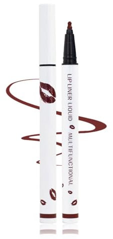 Longwear Liquid Lip Liner, 2025 New 2-in-1 Lip Liner Liquid Pen, Waterproof Long-Lasting Lip Liner with Matte Finish, Highly Pigmented & Smooth, Contour Your Lips (#06, 0.6ml)