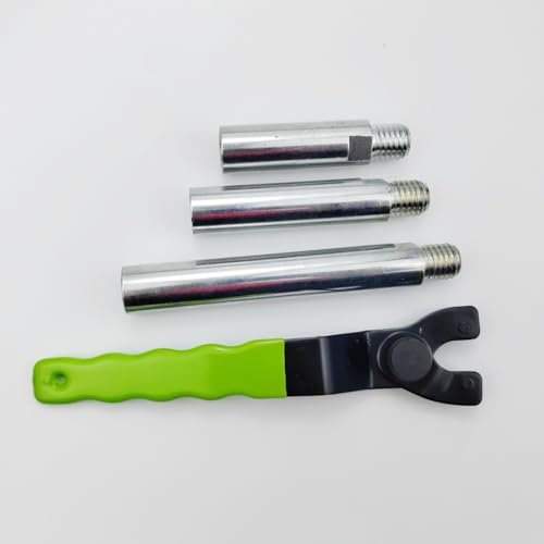 KOHUIPU 5/8-11 Angle Grinder Extension Shaft Connecting Rod with Adjustable Spanner Wrench, Flange Nut Kit for Car Polisher, Airway Buff Extender, Rotary Extension (3, 4, & 5.5)