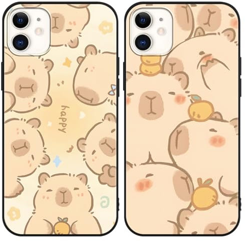 PBNDJVG Kawaii Phone Cases Funny Capybara Case for iPhone 11 6.1 Inch, Anime Cartoon Cute Pattern Shockproof Soft TPU Silicone Gel Drop Protection Case for Women Girls