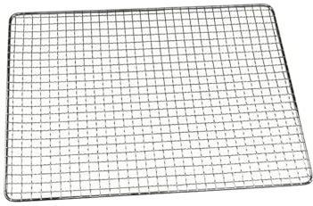 Griglia per barbecue in acciaio inox saldata a prova di umidità, lavabile, portatile, antiruggine, per campeggio, barbecue, picnic, rete a rete, 45 x 30 cm